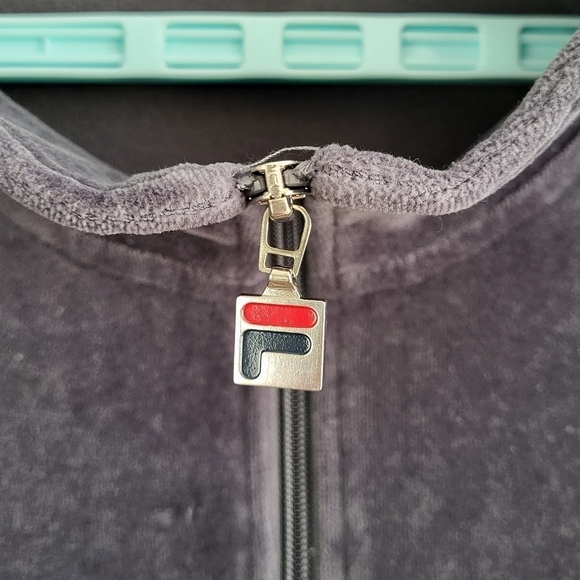 FILA *Tall* Vintage Velour Full Zip Tracksuit Jacket Pockets Gray Big 3XLT fb - Picture 4 of 14